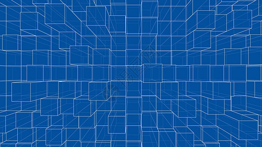 多维数据集概述抽象背景 韦克托电脑金属建筑学技术商业公司3d阴影组织线条图片