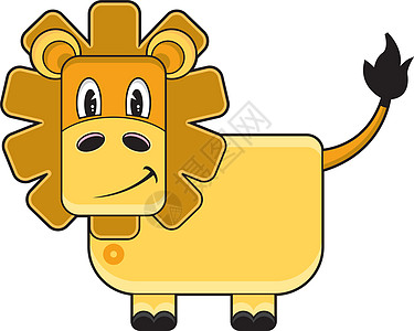 可爱的卡通里奥鬃毛丛林插图胡须大猫动物狮子图片