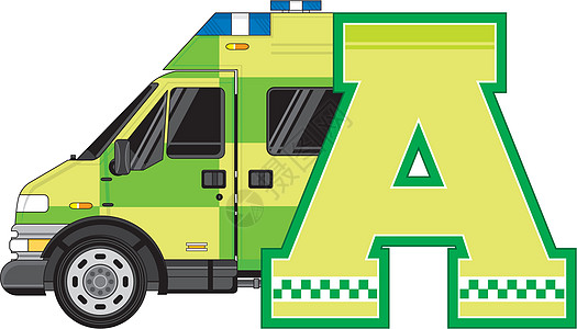 A代表救护车英语教育护理人员语言学习意义插图字母图片