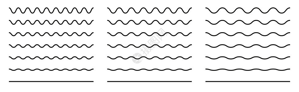 摇摆不定的波浪线 摆动波浪集 波浪矢量线背景图片