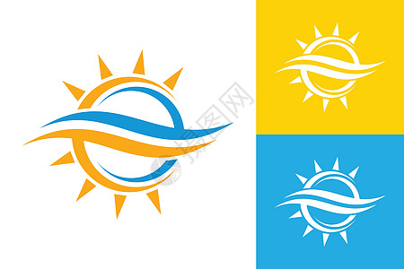 空调 logo 标志 symbolHot 和 cold symbo护发素蓝色冻结天气插图标识太阳温度圆圈圆形图片