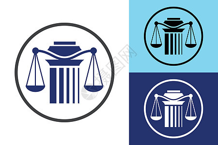 律师事务所的支柱标志设计正义法标志设计模板创造力法官合法性陪审团办公室惩罚司法徽章锤子公司图片