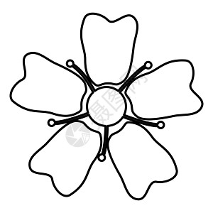 花樱花图标黑色插图平面样式简单图像植物图片
