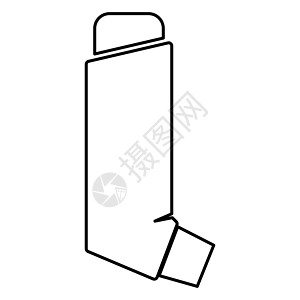 手动吸入器图标黑色插图平面样式简单图像卫生过敏口服保健药店药品疾病支气管炎药物治疗图片