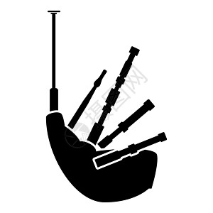 风笛图标黑色科洛管道民间乐器娱乐国家文化音乐图片