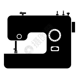 缝纫机图标黑色 colo家庭制衣机械机器手工针线活工具生产制造业工厂图片