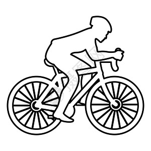 自行车剪影图标黑色科洛骑自行车的人旅行闲暇头盔赛车手运动员车轮男人活动行动冒险图片