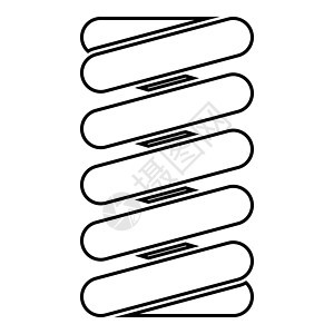 弹簧线圈图标黑色 colo压力机械弹跳环形吸收器松紧带压缩工程机器弹性图片