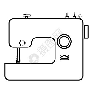 缝纫机图标黑色 colo制衣工业裁缝织物生产手工制造业家庭机械工具图片