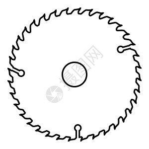 圆形磁盘图标黑色科洛旋转力量建造锯片工艺刀具车削牙齿工具乐器图片