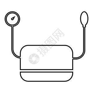 压力测量仪器测量血压脉搏眼压计医疗仪器图标黑色轮廓的医疗设备图片