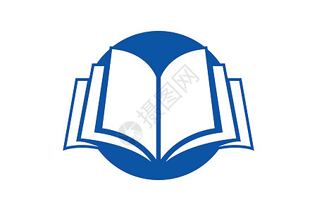 创意书籍概念标志设计模板教育日志店铺学习白色科学教科书杂志蓝色插图商业图书馆图片
