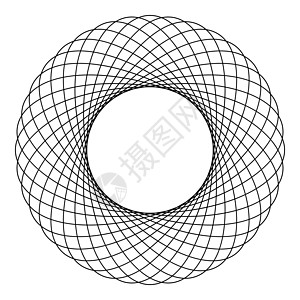 螺旋形抽象元素圆形同心图案分形图形图标黑色矢量插图平面样式图像图片