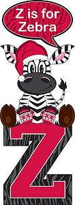 Z代表斑马动物手套教育卡通意义字母羊毛帽插图学习背景图片