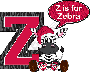 Z代表斑马意义插图学习教育手套卡通动物字母羊毛帽图片