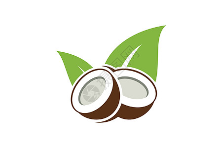 椰子树标志设计自然产品椰子油标志异国食物标识插图情调热带标签白色坚果椰子图片