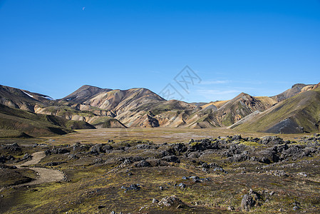 在的徒步旅行横向山脉高架顶峰远景山顶山峰火山地标风景图片