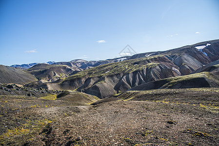 在的徒步旅行远景山脉高架风景地标火山日光山顶山峰横向图片