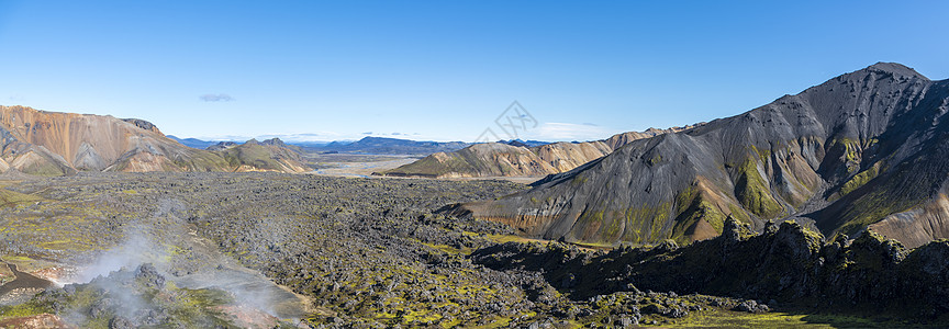 在的徒步旅行山顶高架顶峰山脉日光地标山峰风景横向火山图片