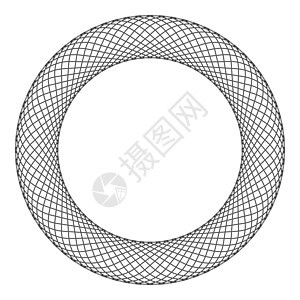 Spirograph 元素在中心为空抽象同心符号图标轮廓黑色矢量插图平面样式 imag图片