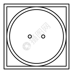 滚筒烘干机通常模式衣物护理符号洗涤概念洗衣标志图标轮廓黑色矢量插图平面样式图像图片