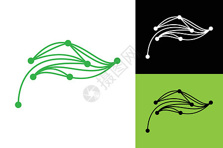 绿色技术标志设计概念叶技术标志设计网络电气生长标识植物生活生物电脑插图叶子图片