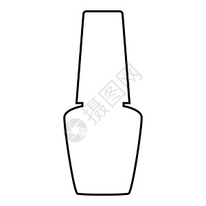 带指甲油的修指甲罐瓶剪影手部卫生修指甲概念清漆图标轮廓黑色矢量插图平面样式图像图片