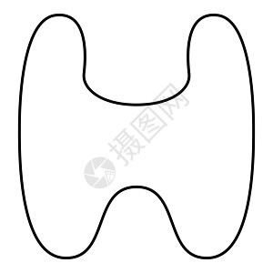 甲状腺甲状腺肿人体器官解剖人图标轮廓黑色矢量图平面样式图像图片