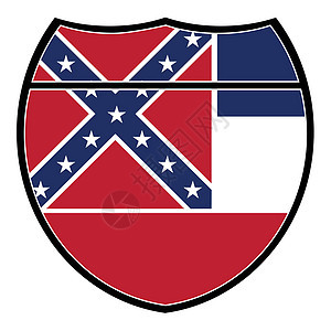 州际标志中的密西西比州旗帜图片