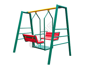 白上孤立的摆动幼儿园链接椅子青年花园游戏运动后院院子塑料图片