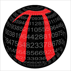 红色炸弹Pi 孤立球插画