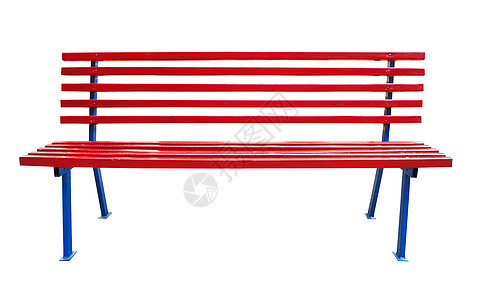 公园长板休息座位金属硬木装饰品白色后院椅子红色木头图片