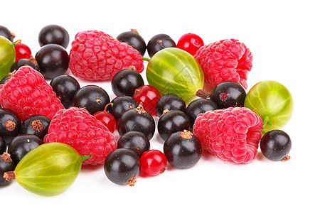 浆果水果醋栗收藏市场黑色食物白色覆盆子果汁沙拉背景图片