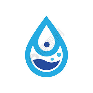 白色背景上的抽象水滴标志符号开发商圆圈技术环境管道淋浴液体玻璃商业蓝色图片