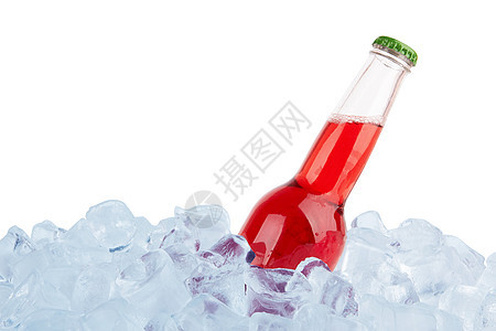 冰中装瓶派对玻璃碳酸饮料金属流行音乐苏打果汁白色瓶子图片