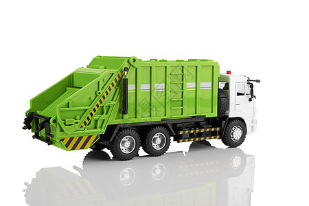 垃圾卡车绿色回收白色车轮玩具废料垃圾桶垃圾车机器卫生图片