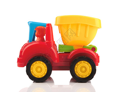 卡车运输白色玩具车轮交通塑料车辆乐趣红色高清图片