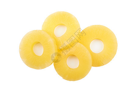 菠萝圆形白色热带罐装盘子黄色圆圈营养油炸水果图片