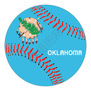 俄克拉何亚旗底球白色艺术球赛红色艺术品游戏团队游戏针脚棒球运动图片