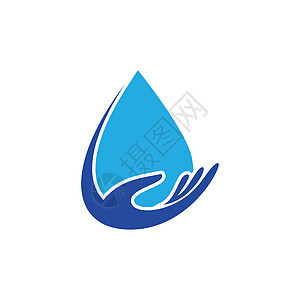 白色背景上的抽象水滴标志符号蓝色开发商管道液体气泡商业海浪环境淋浴圆圈图片