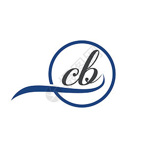 多个背景上的初始小写字母 CB 圆形徽标徽标  CB 会标日志图片