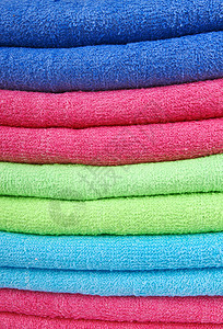 堆叠毛巾蓝色棉布吸水性纺织品酒店材料地毯织物回旋纤维图片