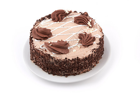 巧克力蛋糕白色装饰面包师甜点生日巧克力食物糕点礼物面包图片