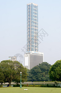 塔塔中心高层 设计时尚的钢塔最高商业建筑和重要地标 位于印度西孟加拉邦加尔各答欢乐之城的中央商务区 亚洲 2019 年 5 月建图片