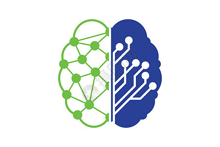 大脑连接标志设计数字大脑标志模板Brain log商业网络科学教育数据天才创造力知识拼图思考图片