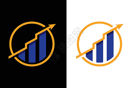 财务会计标志设计模板矢量 Ico蓝色市场营销投资公司插画家图表推介会利润身份图片