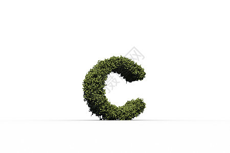 下级案件字母c由叶叶子制作绿化衬套绘图计算机绿色灌木叶子环境树叶小写图片