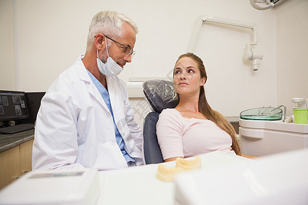牙科医生和病人互相看对方图片