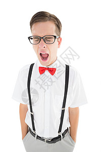 穿着吊带和弓领结 打高跟鞋的哈哈哈吊带裤红色男性潮人眼镜极客疲劳男人衬衫图片