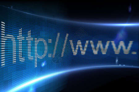 数字屏幕上的 Http 地址插图计算机辉光火花电脑计算蓝色网址网站科技背景图片